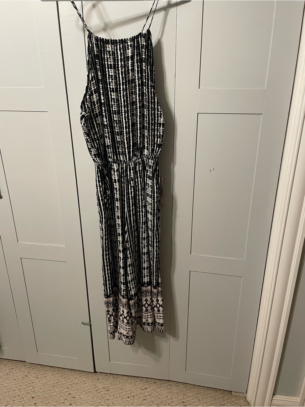 shosho Black & White bohemian Patterned Maxi Jumpsuit